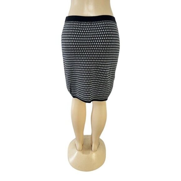 Willi Smith Stretch‎ Knit Straight Black Gray Diamond Print Skirt - Picture 4 of 9